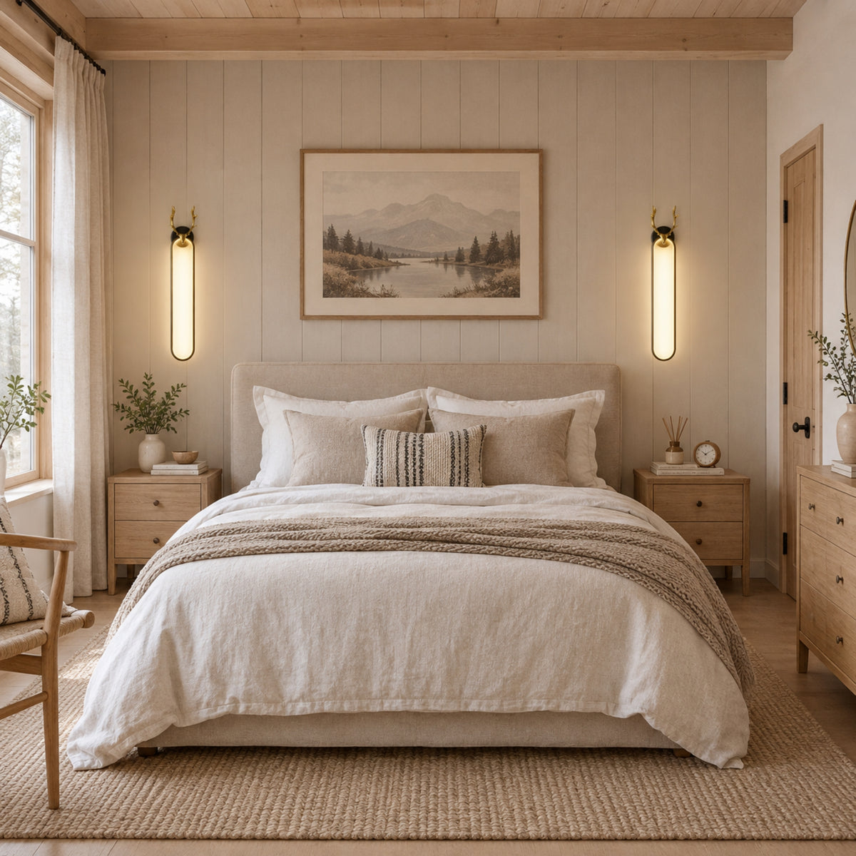 applique mural chambre noire et doree cerf scandinave minimaliste
