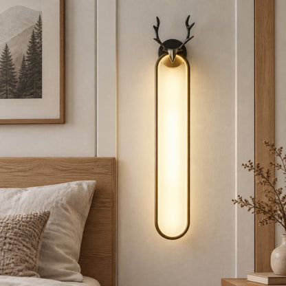 applique mural chambre noire pres lit cerf scandinave minimaliste