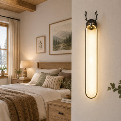 applique mural chambre noire rapproche cerf scandinave minimaliste