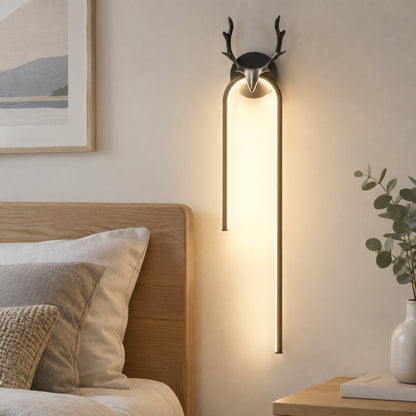 applique mural chambre noire vu rapproche cerf scandinave led