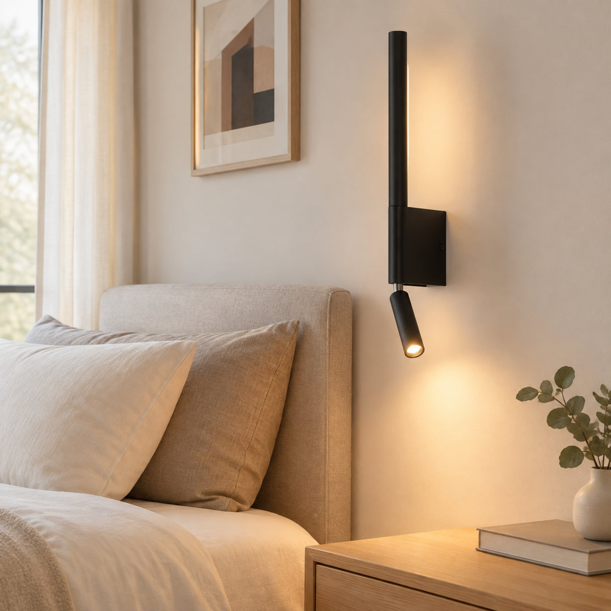 applique mural chambre noire vu rapproche scandinave 2 en 1