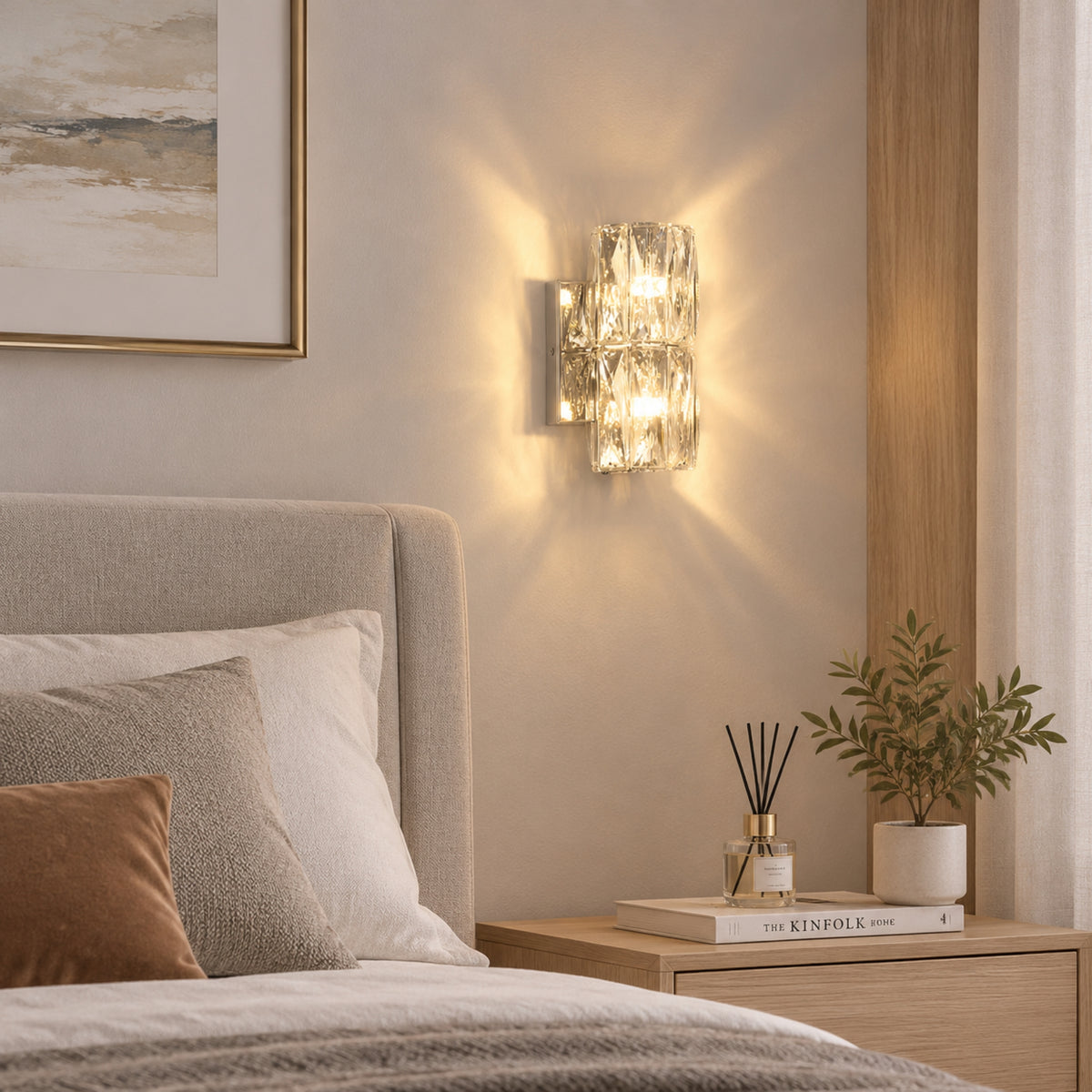 applique murale chambre adulte 20 cm avec plante cristalia