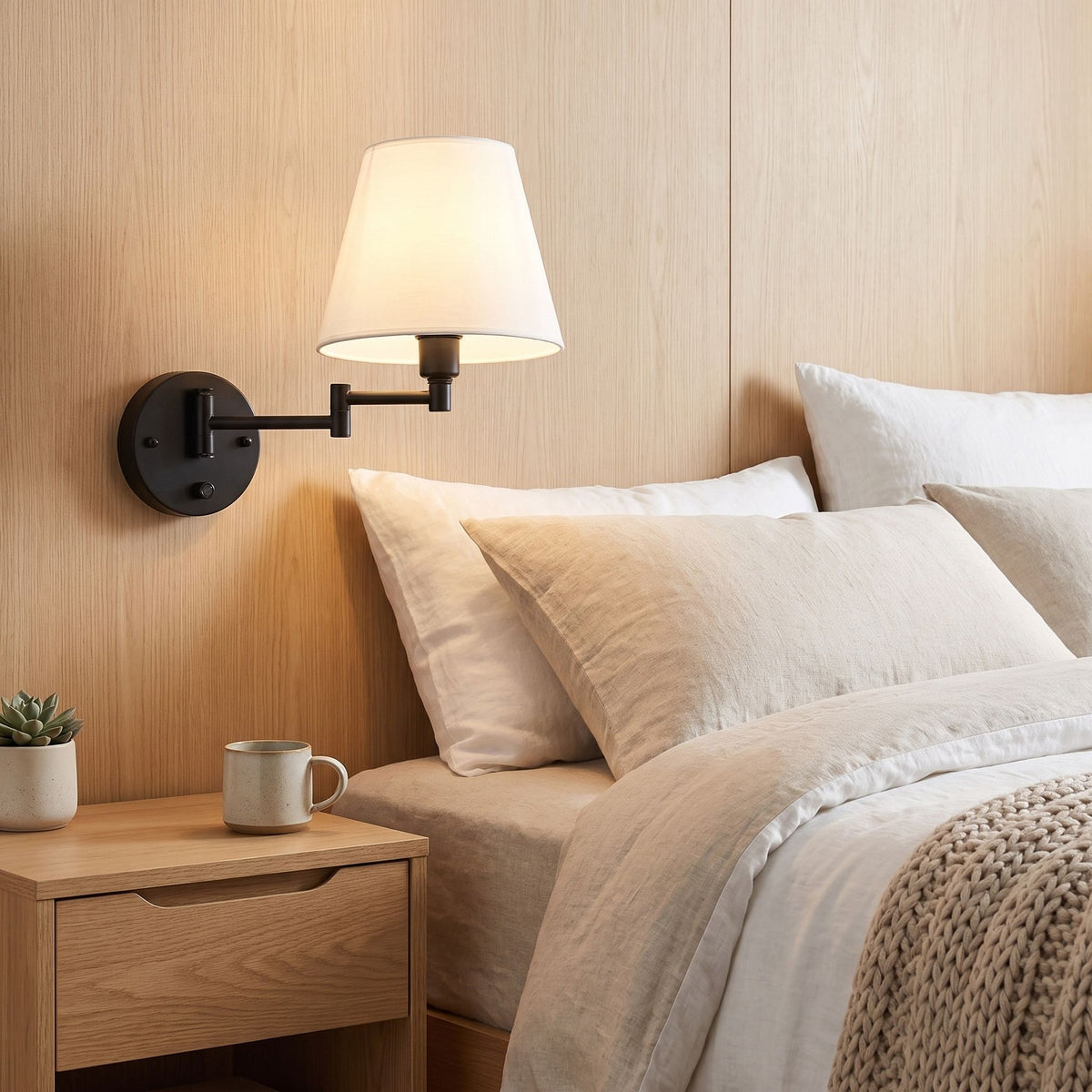 applique murale chambre adulte avec tasse orientable a intensite variable