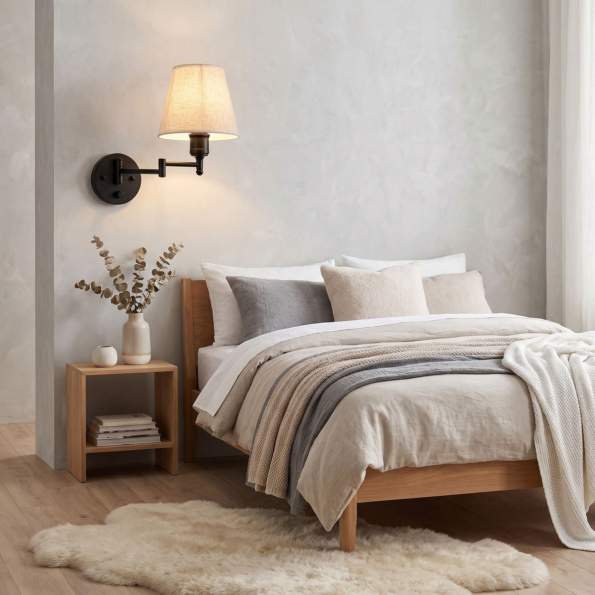 applique murale chambre adulte dessus chevet orientable a intensite variable