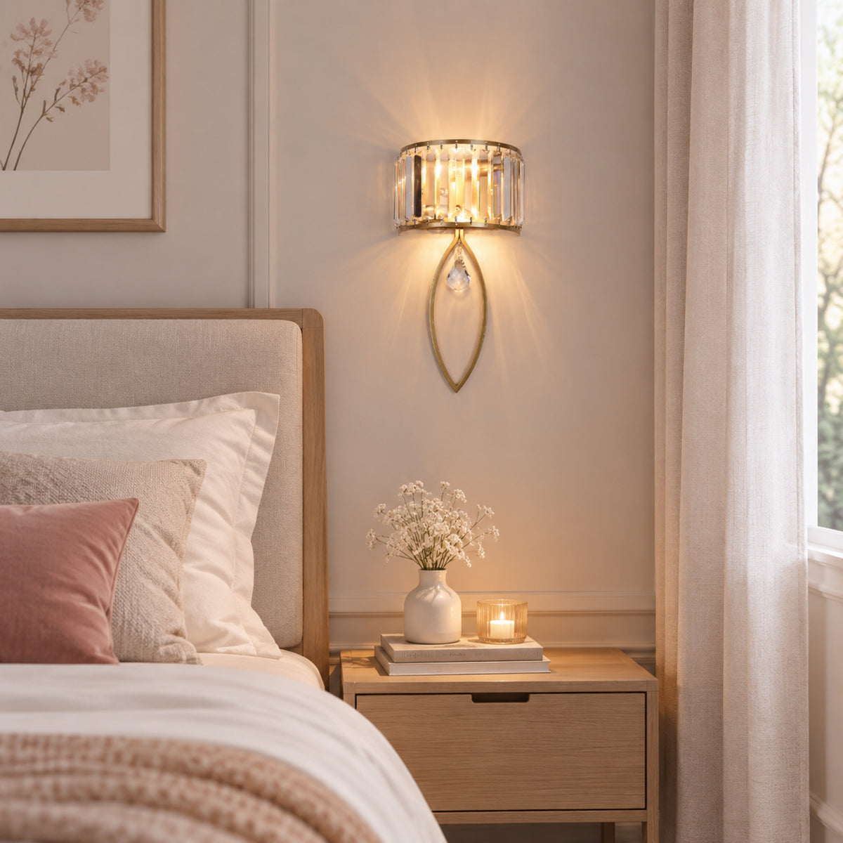 applique murale chambre adulte doree cristal cocoon