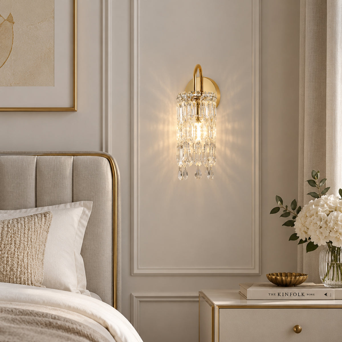 applique murale chambre adulte vue devant cristal romance