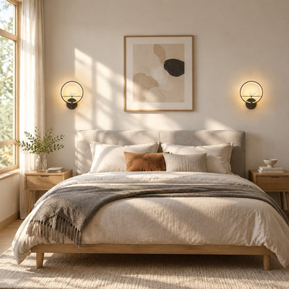 applique murale chambre couleur noire duo de lampe avec fenetre oiseau lumineux led