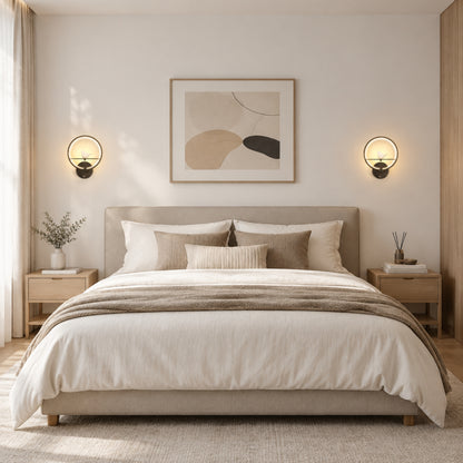 applique murale chambre couleur noire duo de lampe oiseau lumineux led