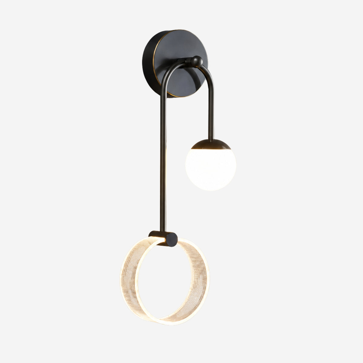 applique murale chambre couleur noire gauche fiche produit double led design