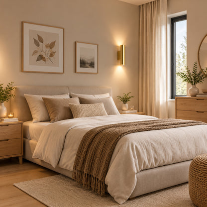 applique murale chambre doree avec fenetre design epure