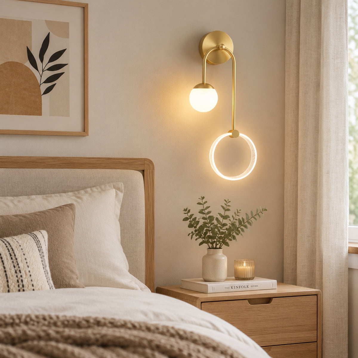 applique murale chambre doree solo double led design