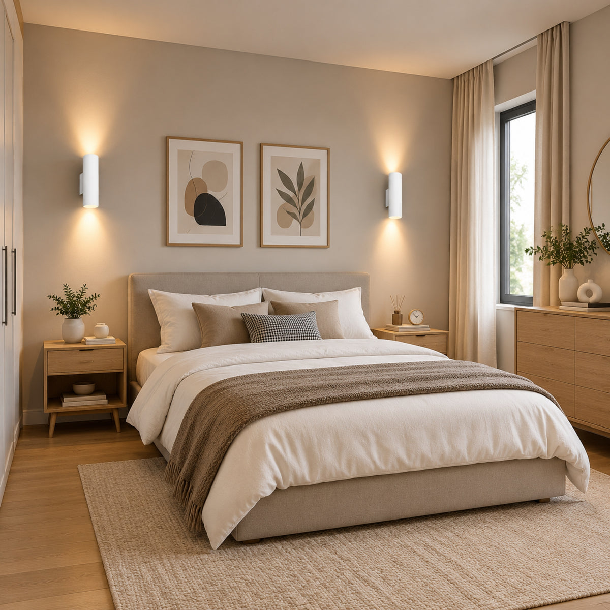 applique murale chambre duo blanche design epure