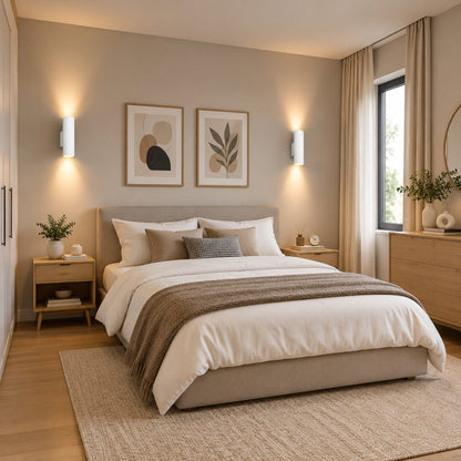 applique murale chambre duo blanche design epure