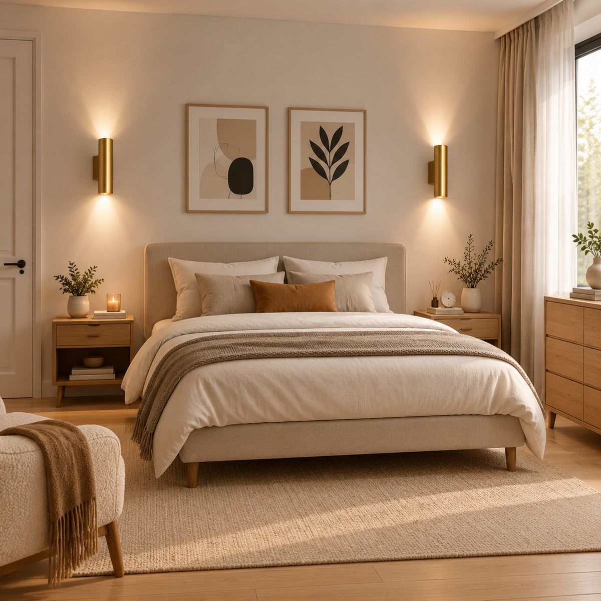 applique murale chambre duo couleur doree design epure