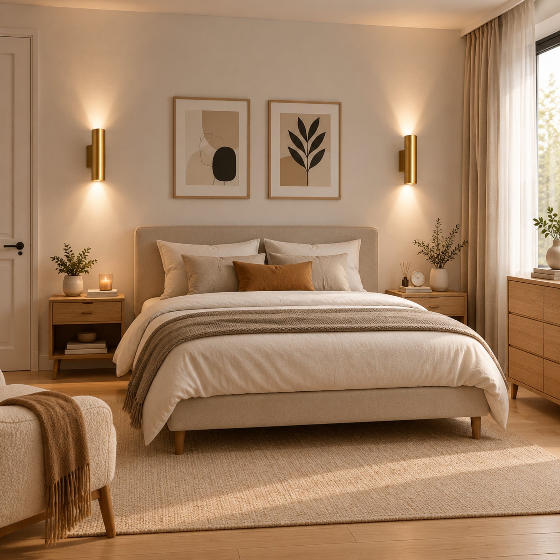 applique murale chambre duo couleur doree design epure