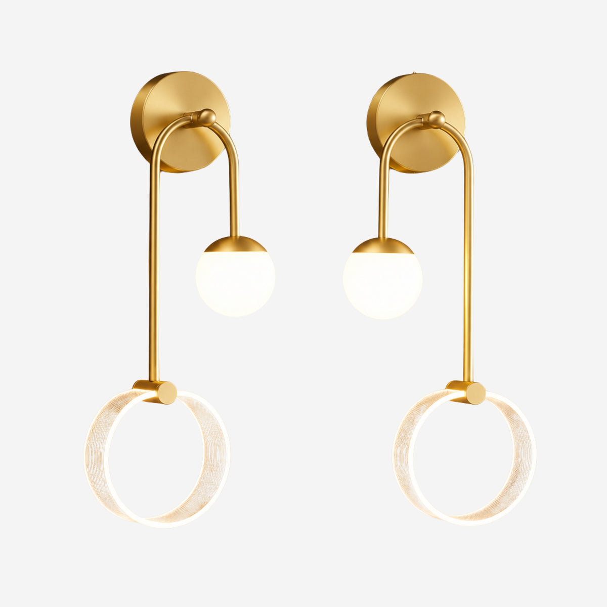 applique murale chambre duo lampe doree gauche droite double led design