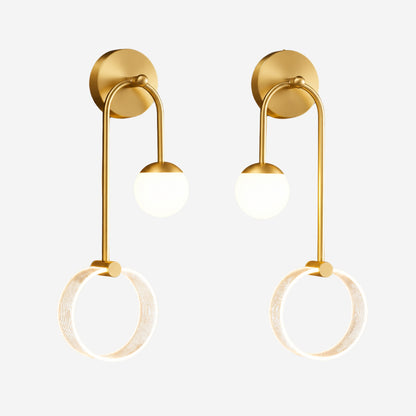 applique murale chambre duo lampe doree gauche droite double led design