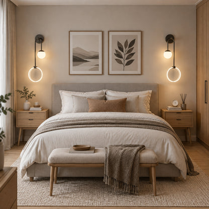 applique murale chambre duo noire double led design