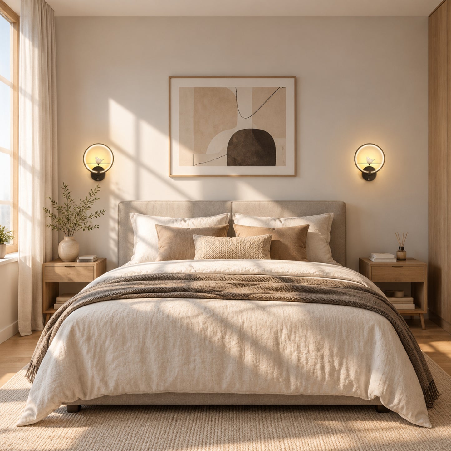 applique murale chambre duo noire oiseau lumineux led