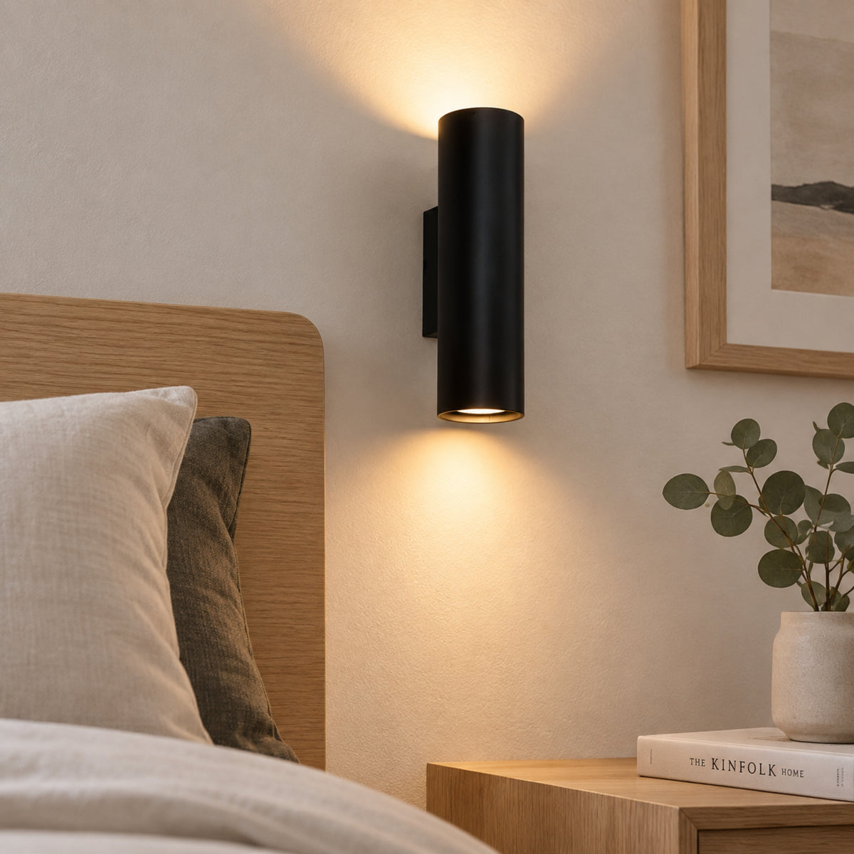 applique murale chambre noire avec livre design epure