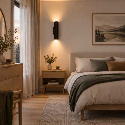applique murale chambre noire design epure