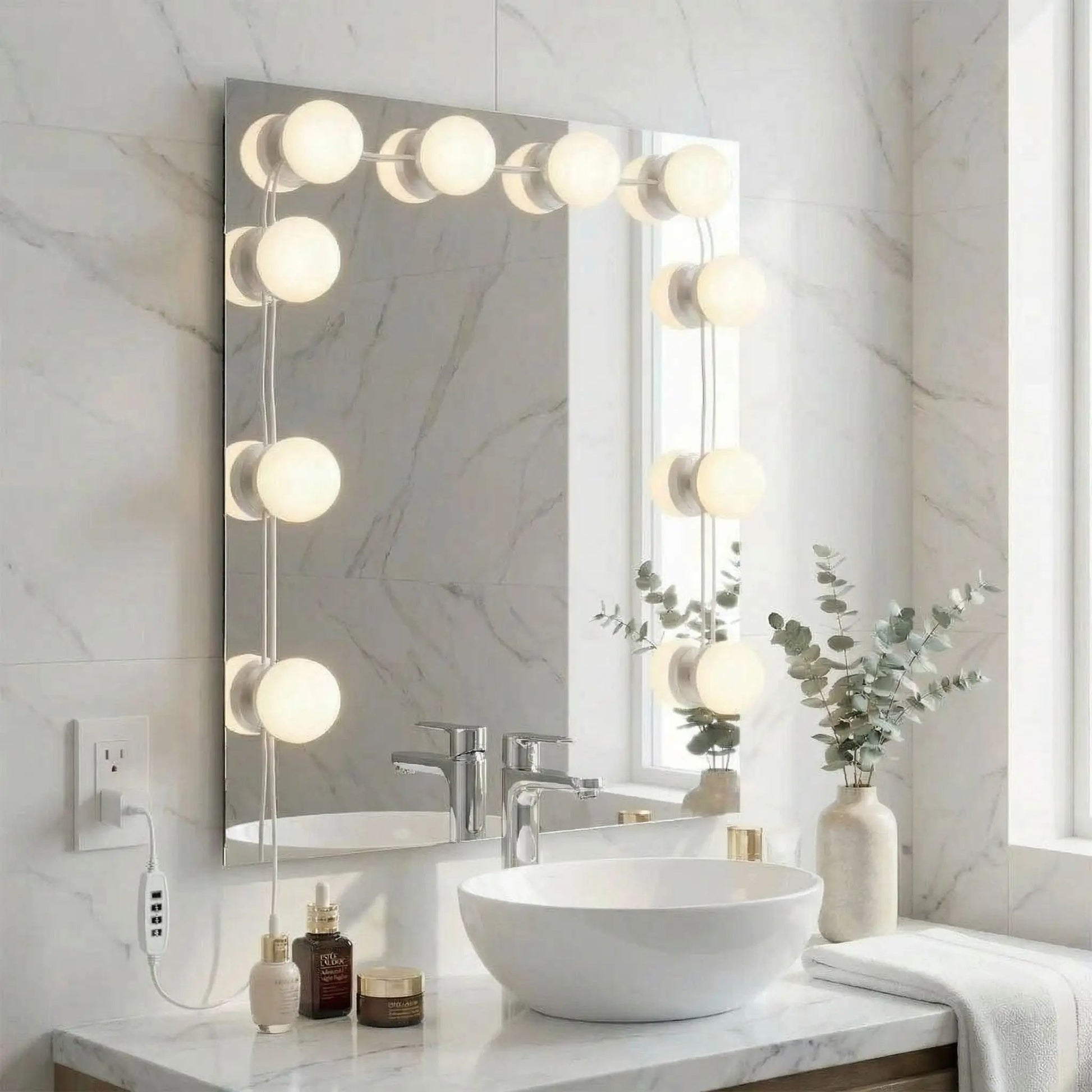 applique murale pour salle de bain 10 ampoules miroir led hollywood