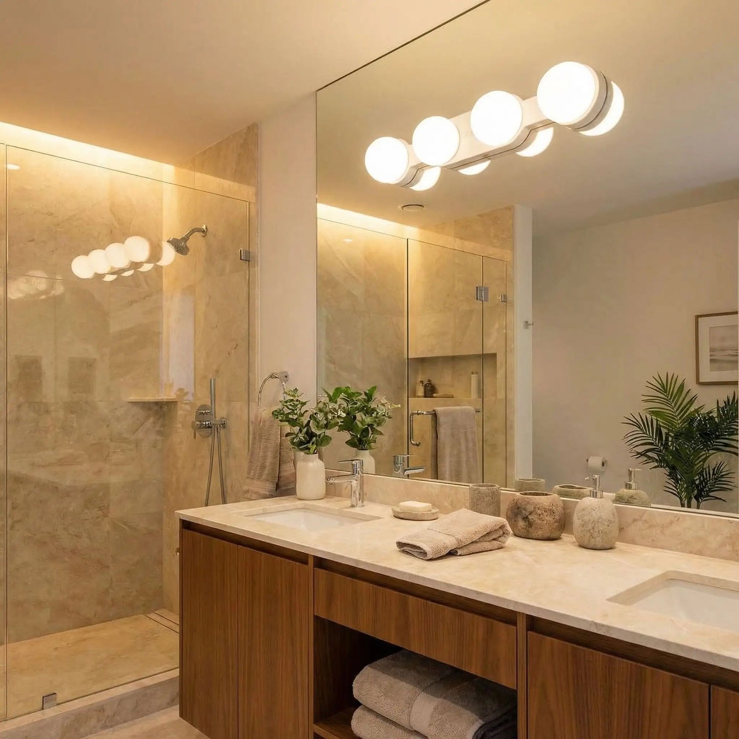 applique murale pour salle de bain blanc froid sur miroir