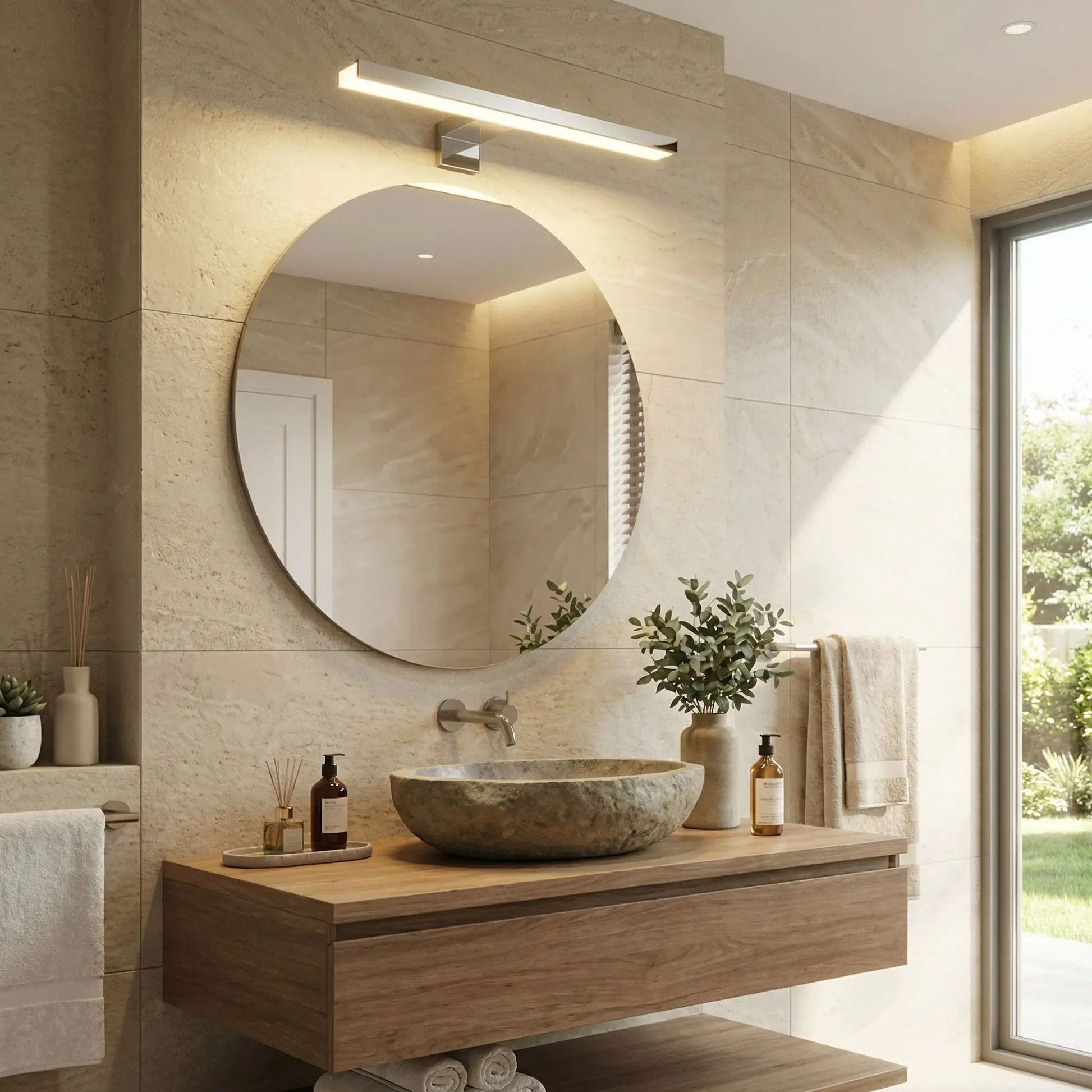 applique murale pour salle de bain dessus miroir rond led ip44 anti buee