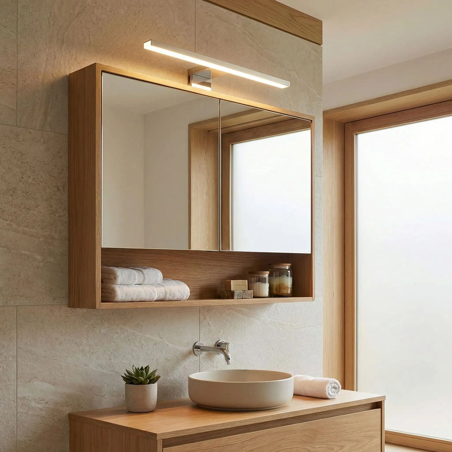 applique murale pour salle de bain pharmacie led ip44 anti buee