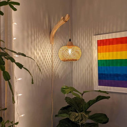 Applique murale rotin