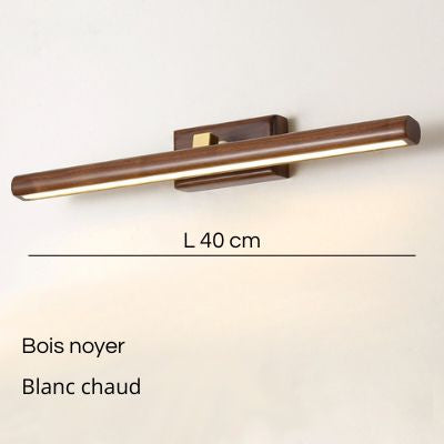 applique murale salle de bain 40 cm noyer blanc chaud