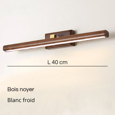 applique murale salle de bain 40 cm noyer blanc froid