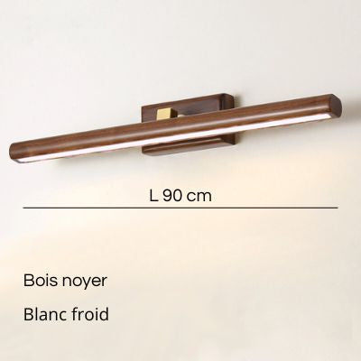 applique murale salle de bain 90 cm noyer blanc froid