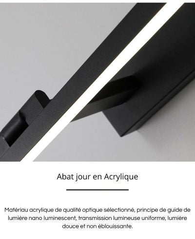 applique murale salle de bain abat jour acrylique