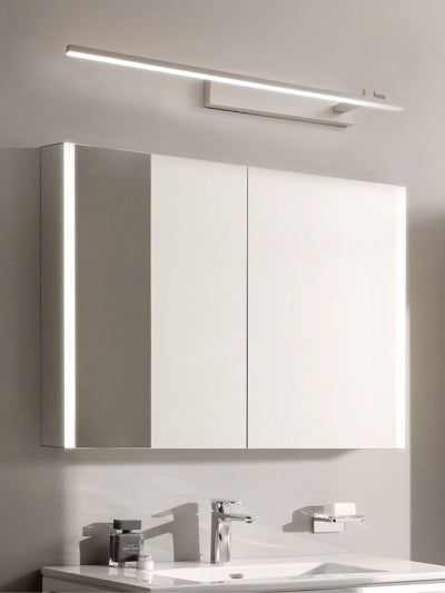 applique murale salle de bain blanc dessus miroir