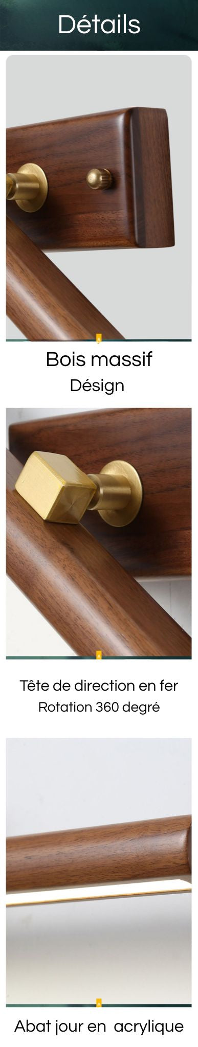 applique murale salle de bain details