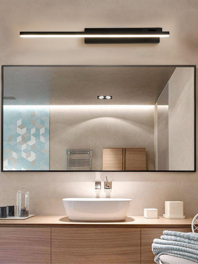 applique murale salle de bain noir au dessus miroir