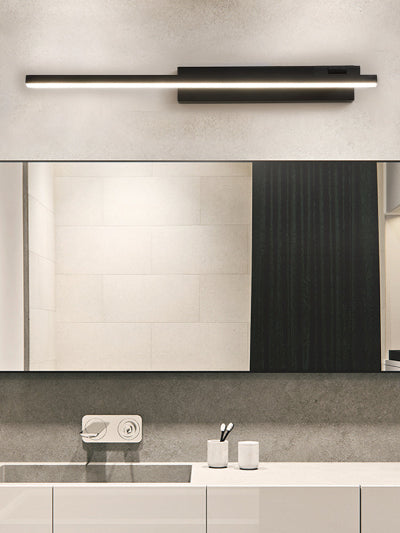 applique murale salle de bain noir dessus miroir