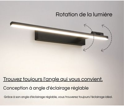 applique murale salle de bain rotation lumiere