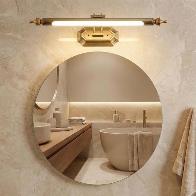 applique murale salle de bain style europeen dessus miroir rond