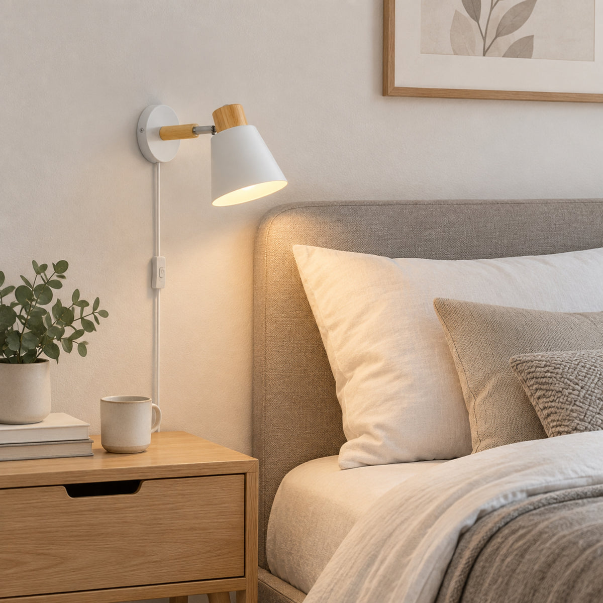 applique pour chambre blanche cote lit orientable scandinave