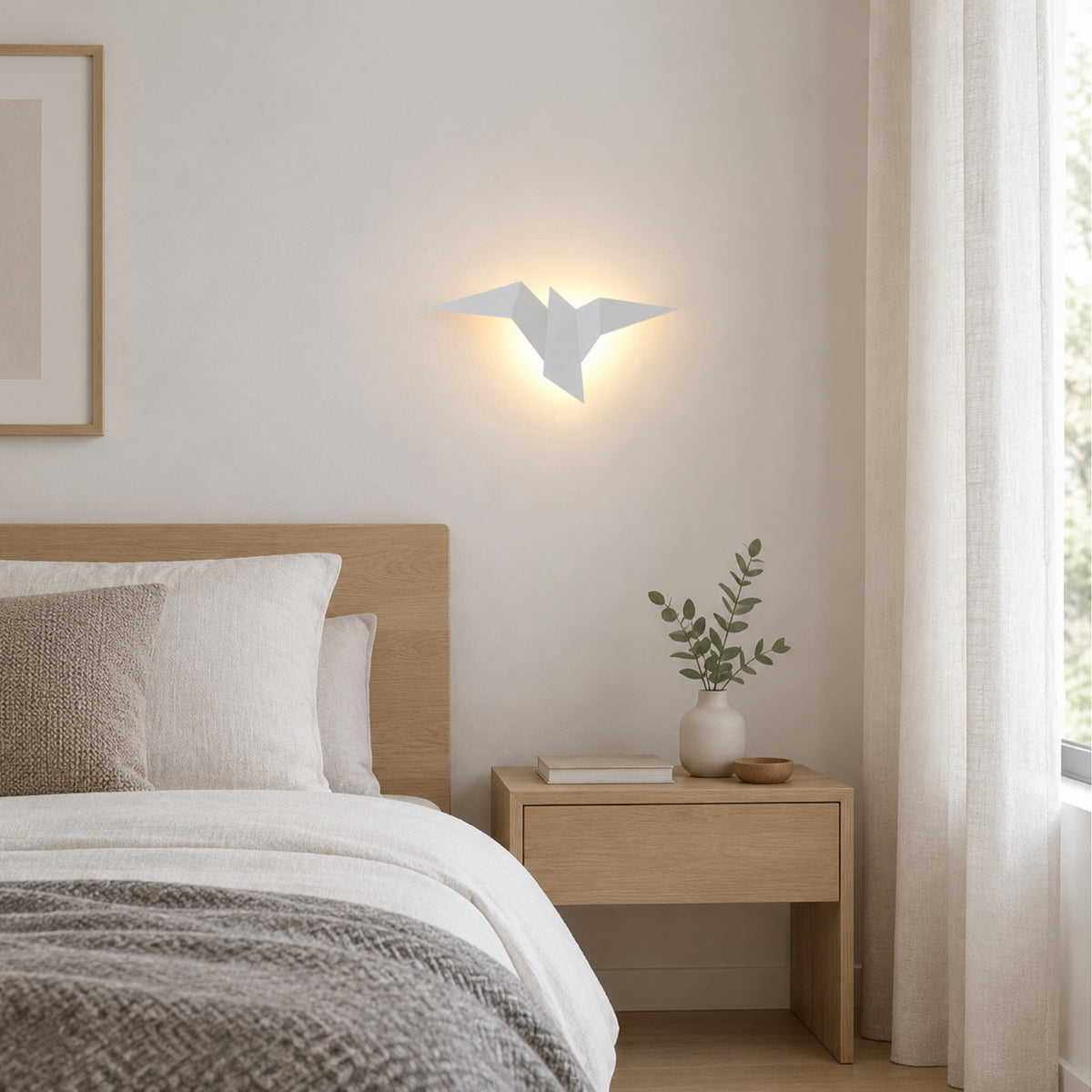 applique pour chambre blanche origami design led