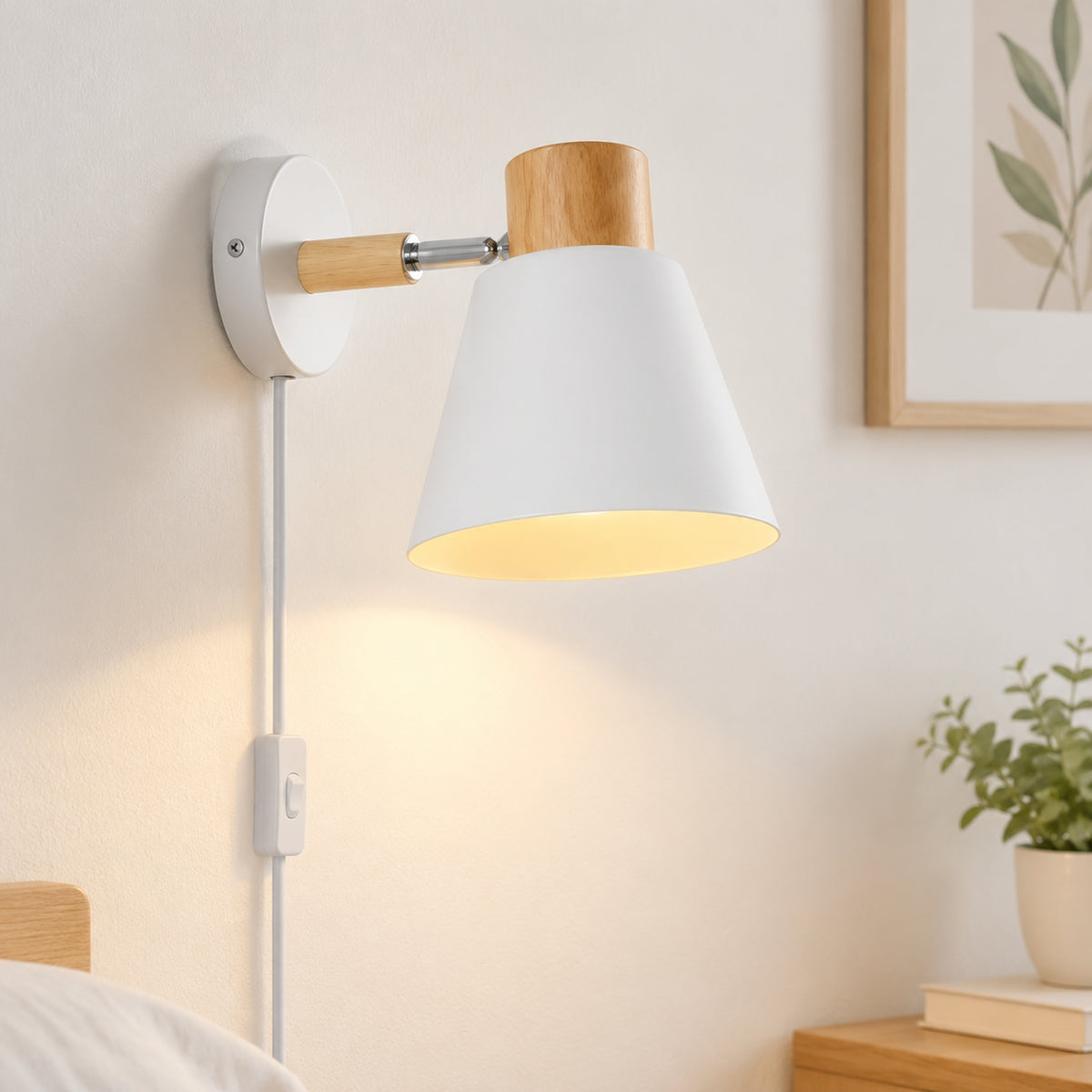 applique pour chambre blanche vu rapproche orientable scandinave