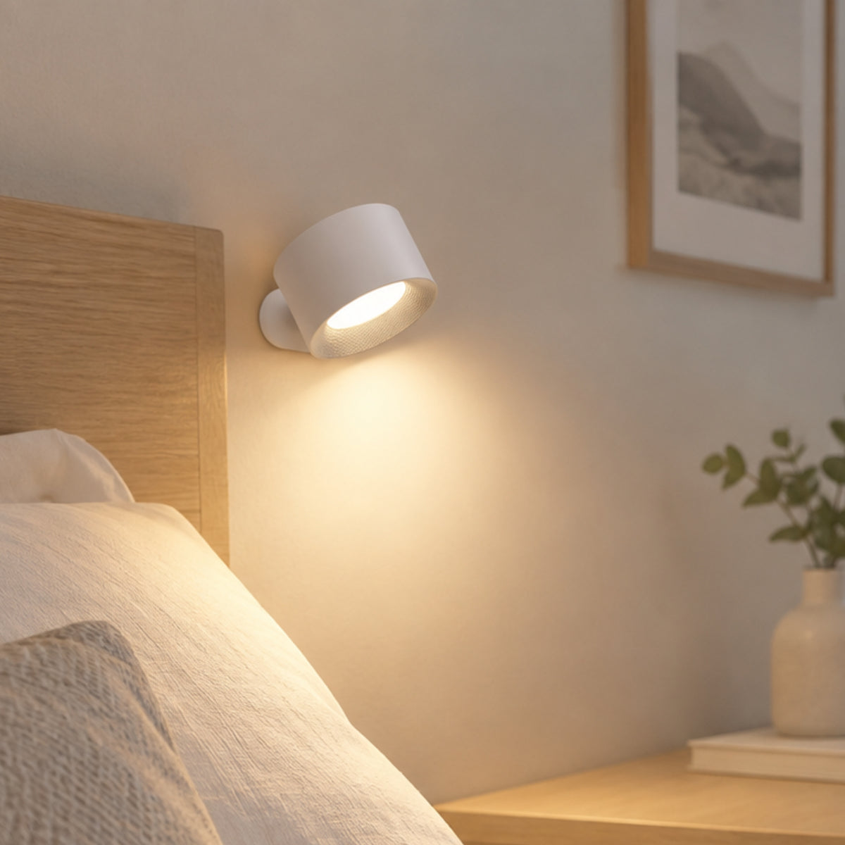 applique pour chambre couleur blanche mini pratique sans fil 360 degres