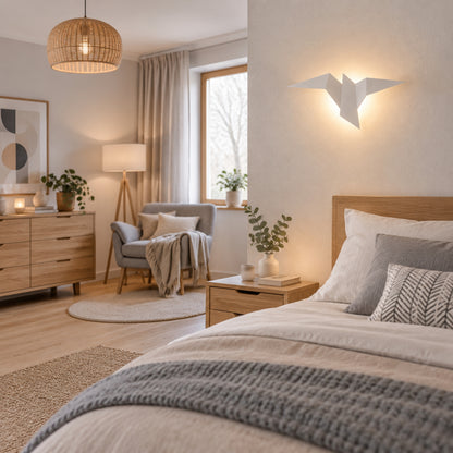applique pour chambre couleur blanche origami design led