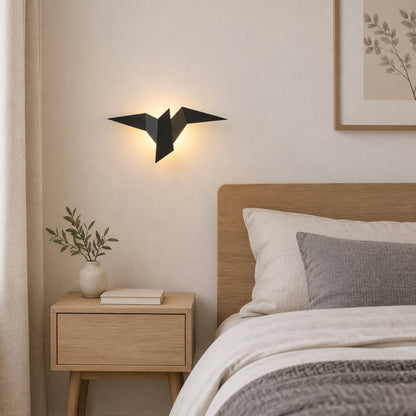 applique pour chambre noir avec plante origami design led