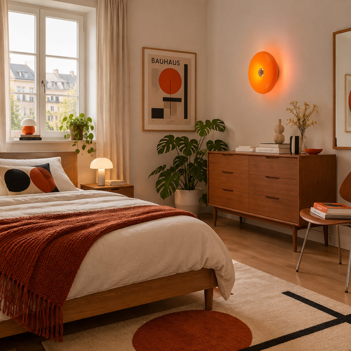 applique pour chambre orange murale beigne design 2 en 1