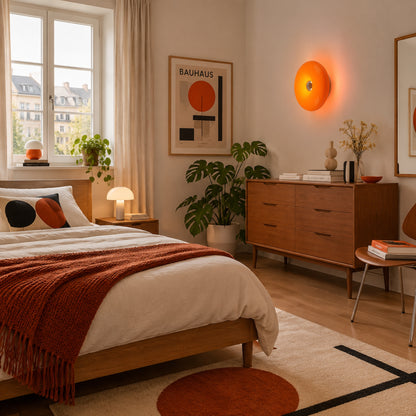 applique pour chambre orange murale beigne design 2 en 1