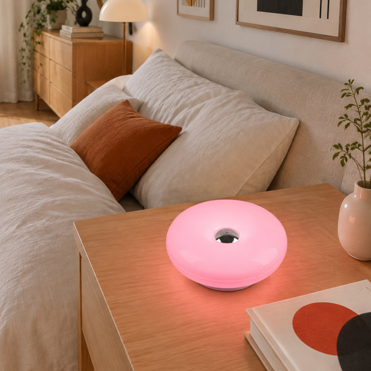applique pour chambre rose cote lit beigne design 2 en 1