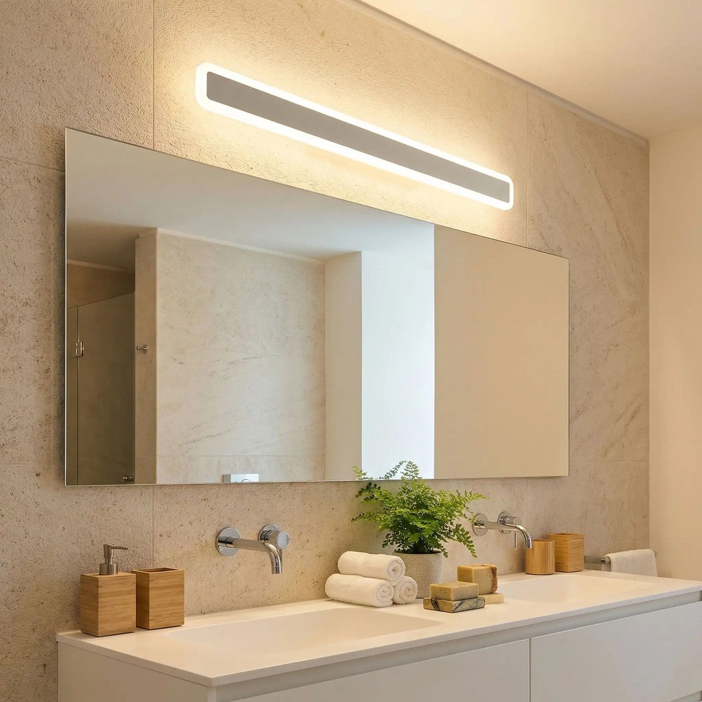 applique pour salle de bain 100 cm large 9 cm haut design nordique led